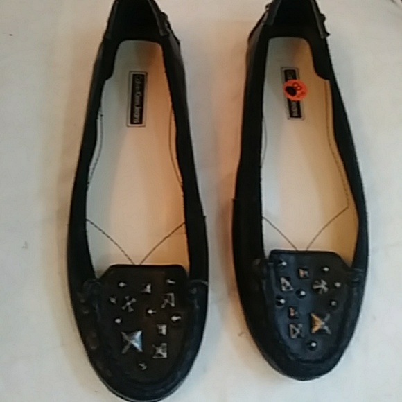 Calvin Klein Jeans black leather moccasins-sz 8 - Picture 1 of 6